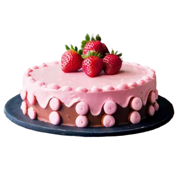a cake with strawberries and strawberrys on top