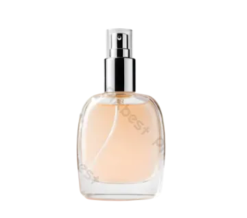 a bottle of perfume on a white background