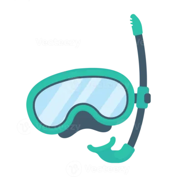 a scuba mask and goggles on a white background