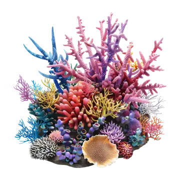 a colorful coral reef on a white background