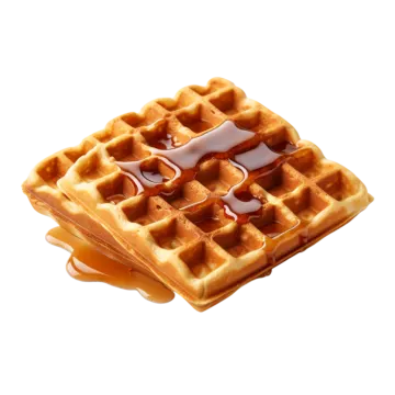 a wa with syrup on top of it