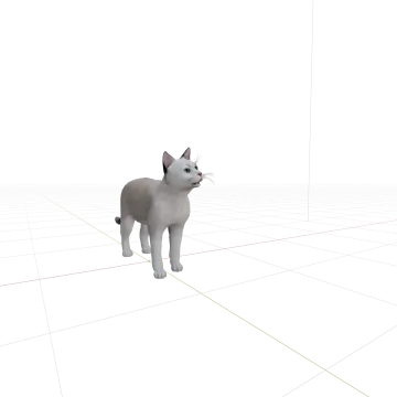 a cat is standing on a white surface