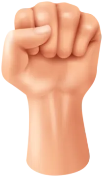 a fist in the shape of a hand