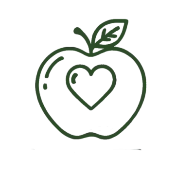 an apple with a heart in the middle