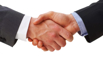 two men shaking hands