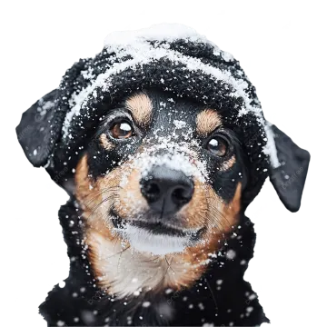 a dog in the snow