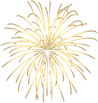 a gold firework on a white background