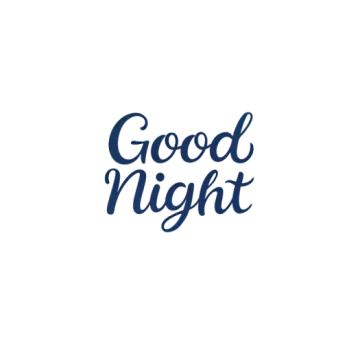 the words god night on a white background
