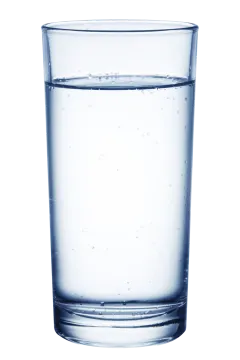 a glass of water on a white background