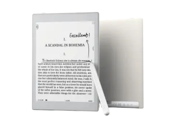 the kindle e - reader is shown on a white background