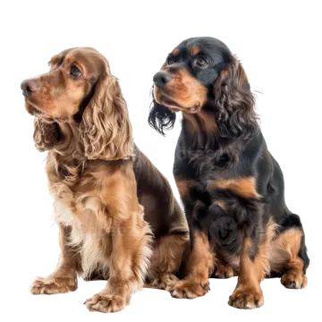 two dogs sitting next to each other dog