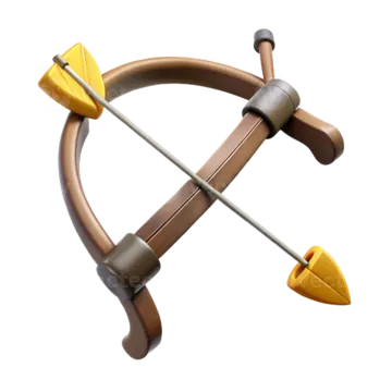 a bow and arrow on a white background
