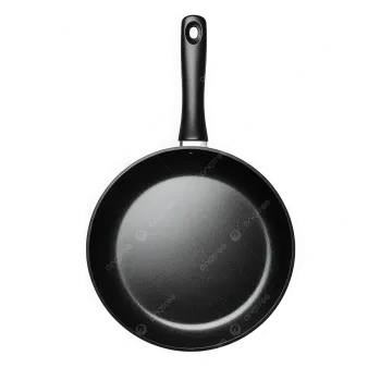 a black frying pan on a white background