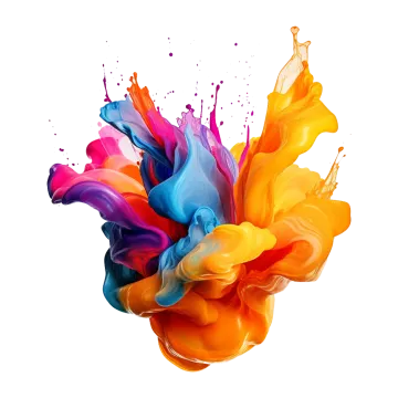 colorful paint splashs on white background