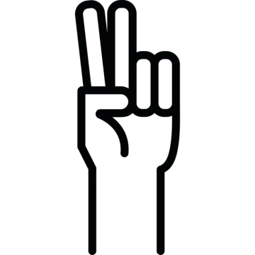 a black and white image of a peace sign
