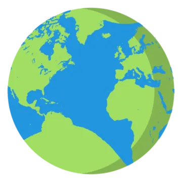 the earth with a white background