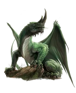 a green dragon sitting on top of a rock