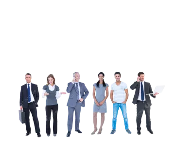 a group of people standing next to each other people
