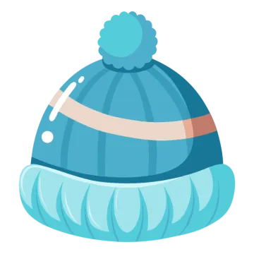 a blue hat with a pom on it