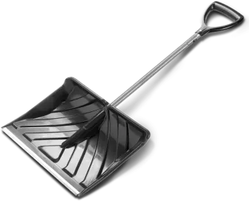 a black shovel on a white background