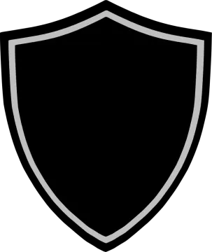 a black and white shield icon