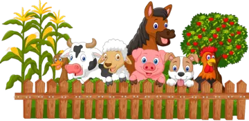 farm animals and plants clipart