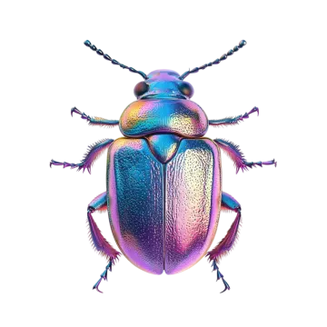 a colorful beetle on a white background