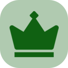 a green crown on a white background
