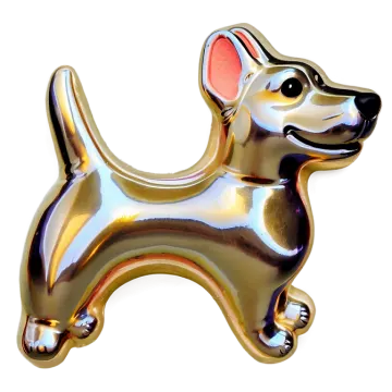 a dog shaped balloon on a white background