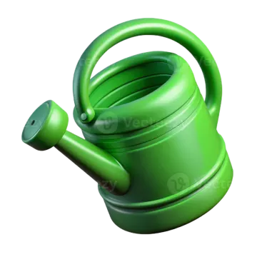 a green watering hose on a white background