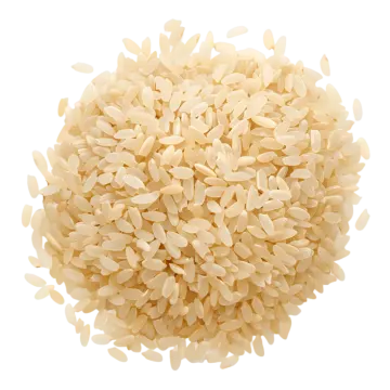 a pile of rice on a white background