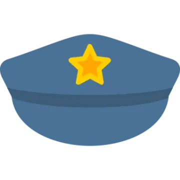 a police hat with a star on top