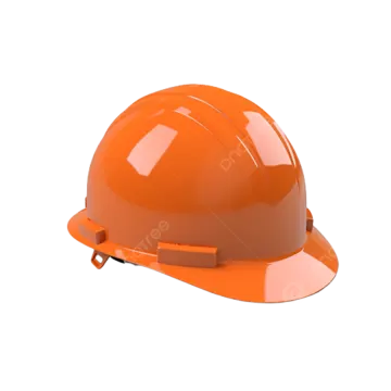 an orange hard hat on white background