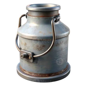 an old metal oil can on a white background