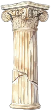 a watercolor painting of a column