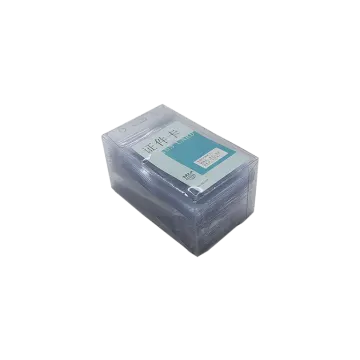 a small plastic container with a blue label on it