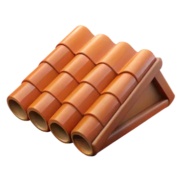 an orange roof tile on a white background