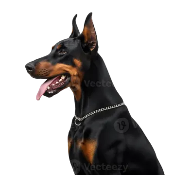 a black and brown dog with its tongue out