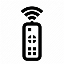 a black and white icon of a wireless device