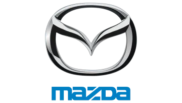 the mazda logo on a white background