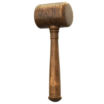 A wooden mall with a carved handle