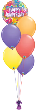 a bunch of balloons with the words happy anniversary