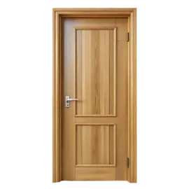 a wooden door on a white background