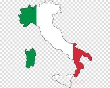 a map of italy with the italian flag