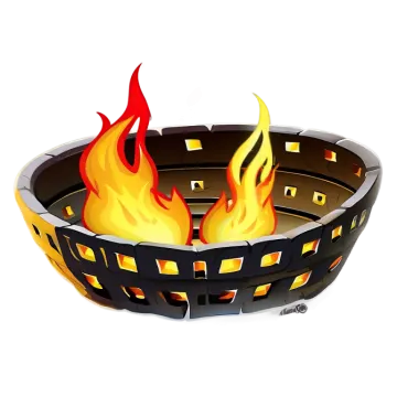 a fire pit with flames coming out of it