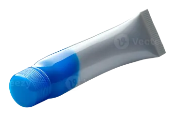 a tube of tooth paste on a white background