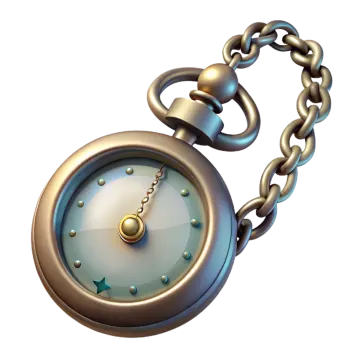 a clock with chain around it
