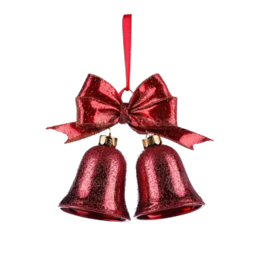 red christmas bells on white background