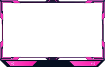 a black and pink frame with a white background