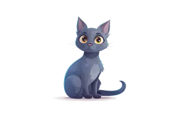 a black cat sitting down on the ground
